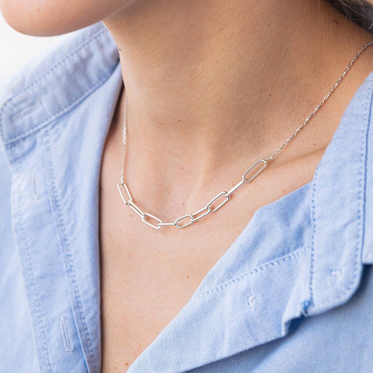 Серебряное колье "Цепочка" 181203 от ювелирного магазина Оникс - 9