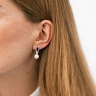 Серебряные серьги с жемчугом, гидротерм. сапфирами и фианитами 2488/1р-PWTNS от ювелирного магазина Оникс - 1