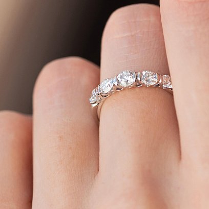 Кольцо в белом золоте с бриллиантами кб0488ca №2