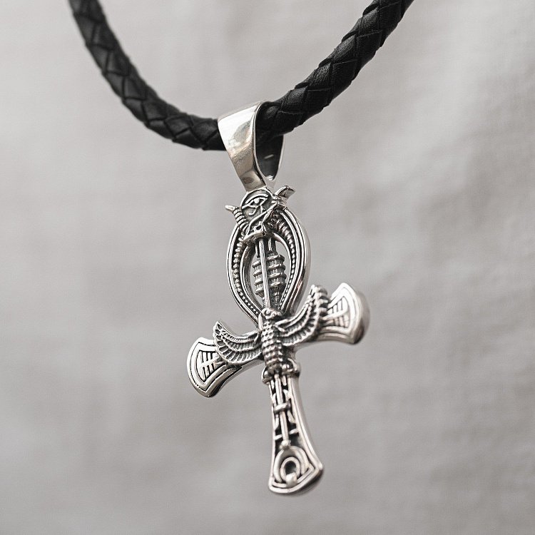 Серебряный кулон "Египетский крест Анкх. Жезл Озириса - символ вечной жизни" 133111 от ювелирного магазина Оникс - 1