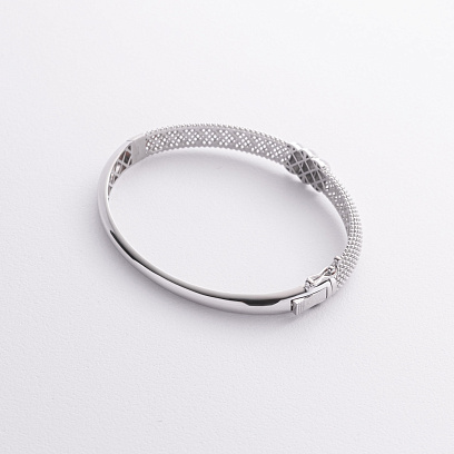Жорсткий браслет "Marie" у білому золоті б05607 №7