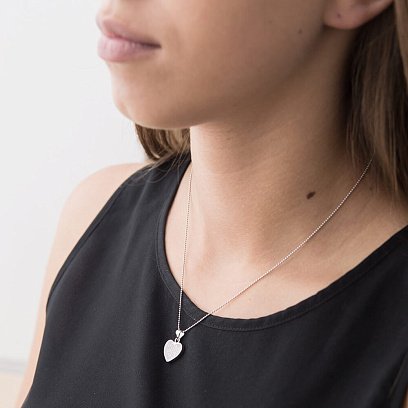 Серебряная подвеска "Сердце" с фианитами 132244 №2