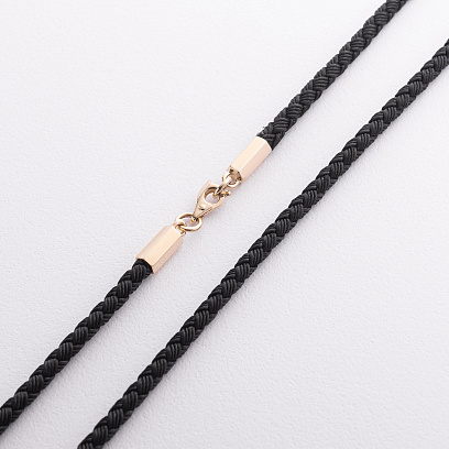 Ювелирный шнурок с золотой застежкой кол02654 №2