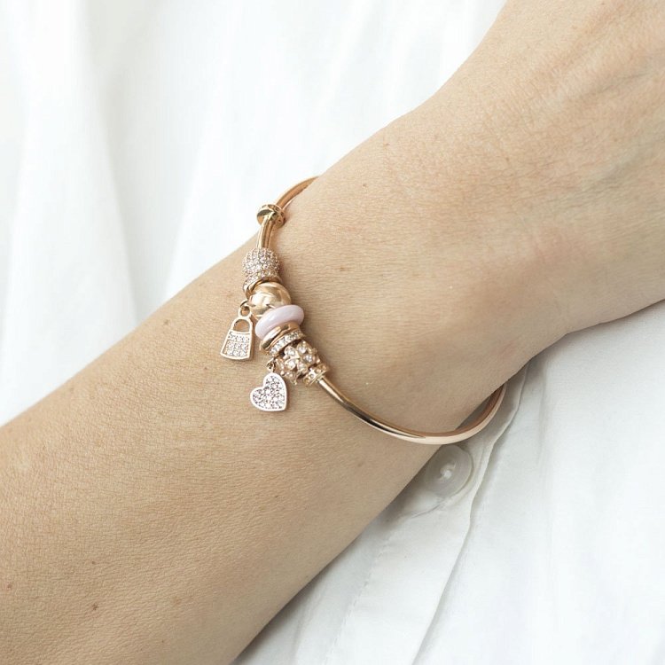 Золотой браслет (фианиты, полимер) б03383 от ювелирного магазина Оникс - 3