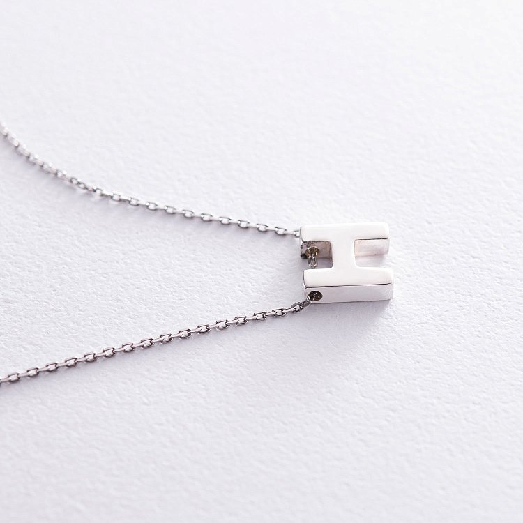 Серебряное колье с буквой "Н" 18985Н от ювелирного магазина Оникс - 1