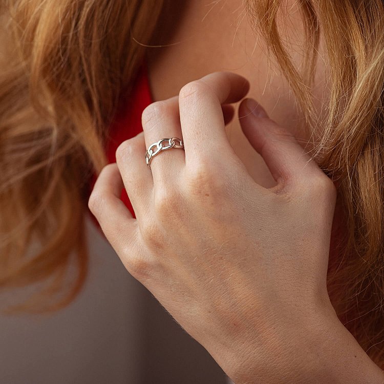 Каблучка "Ланцюжок" у сріблі OR133810 від ювелірного магазину Онікс - 3