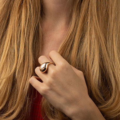 Кольцо "Megan" в красном золоте к08188 №4