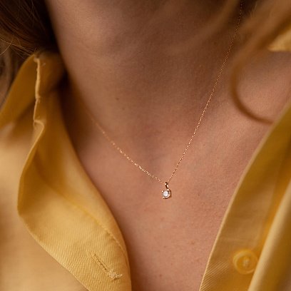 Золоте кольє з фіанітом кол01356 №4