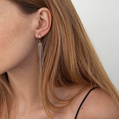 Срібні висячі сережки 123142 №6