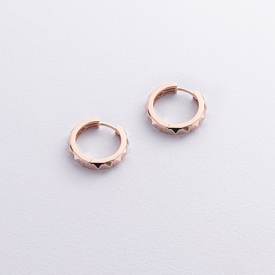 Серьги - кольца "Eloise" в красном золоте с09025 №4