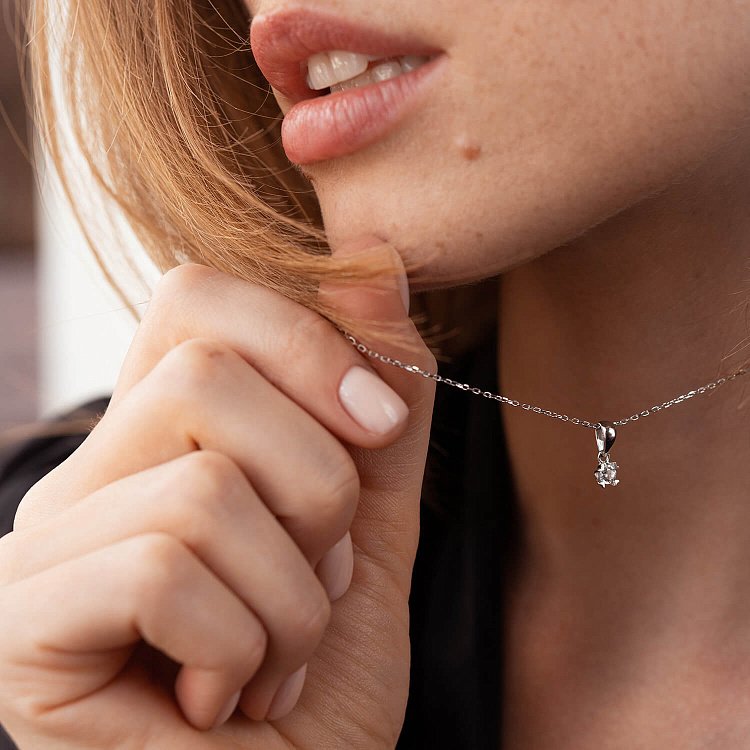 Золотий кулон з фіанітом п03128 від ювелірного магазину Онікс - 4