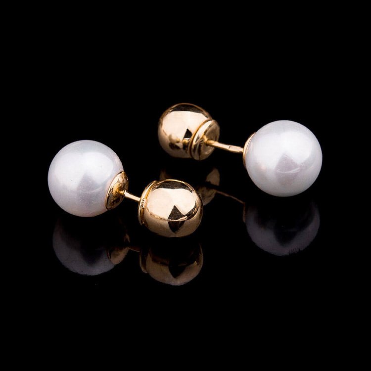 Золотые серьги c жемчугом с0527 от ювелирного магазина Оникс - 1