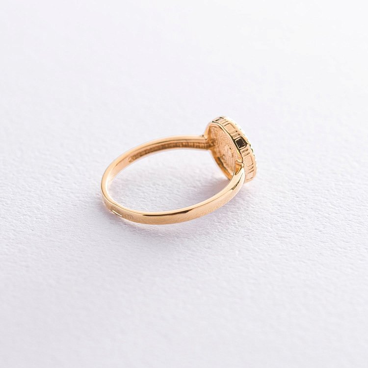 Каблучка "Квітка" в сріблі (позолота, чорніння) 112300 від ювелірного магазину Онікс - 2