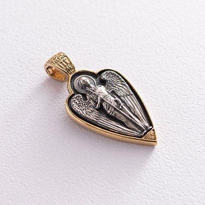 Срібна підвіска "Ангел" з позолотою 131559 №6