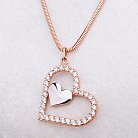 Підвіска "Два сердечка" з фіанітами п01202 от ювелирного магазина Оникс