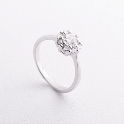 Серебряное кольцо "Цветочек" с фианитами 112616