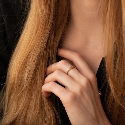 Золотое кольцо "Змей Уроборос" к08141 №2