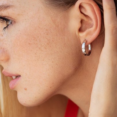 Серьги - кольца в серебре 7086 №2