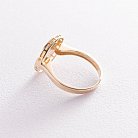 Кольцо "Клевер" в желтом золоте (эмаль) к06711 от ювелирного магазина Оникс - 2