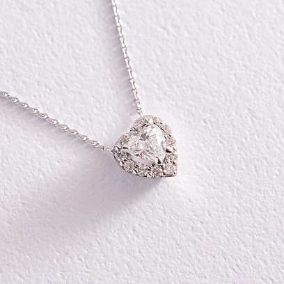 Золотое колье "Сердечко" с бриллиантами колб0078z №5