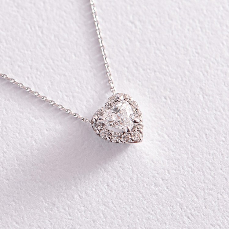 Золотое колье "Сердечко" с бриллиантами колб0078z от ювелирного магазина Оникс - 4