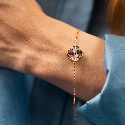 Браслет "Конюшина" у червоному золоті б05282 №4