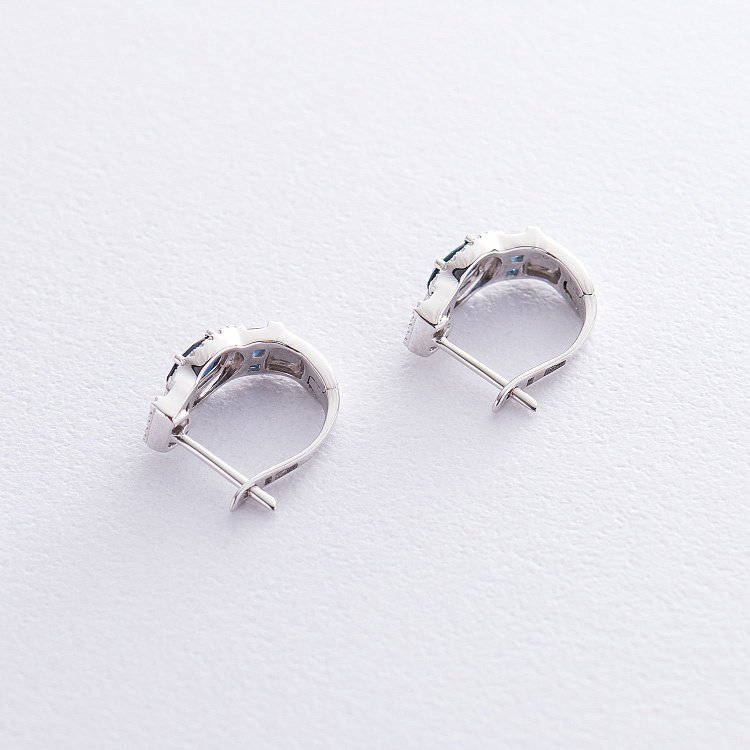 Золотые серьги (сапфир, бриллиант) сб0198he от ювелирного магазина Оникс - 2