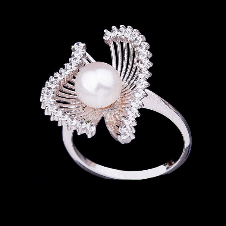 Золота каблучка з культивованими прісноводним перлами к01582 від ювелірного магазину Онікс - 2