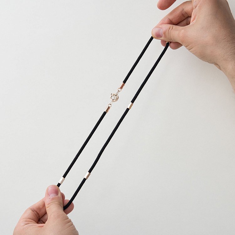 Шовковий шнурок з золотою застібкою Ш0005-4в/д4 від ювелірного магазину Онікс - 1