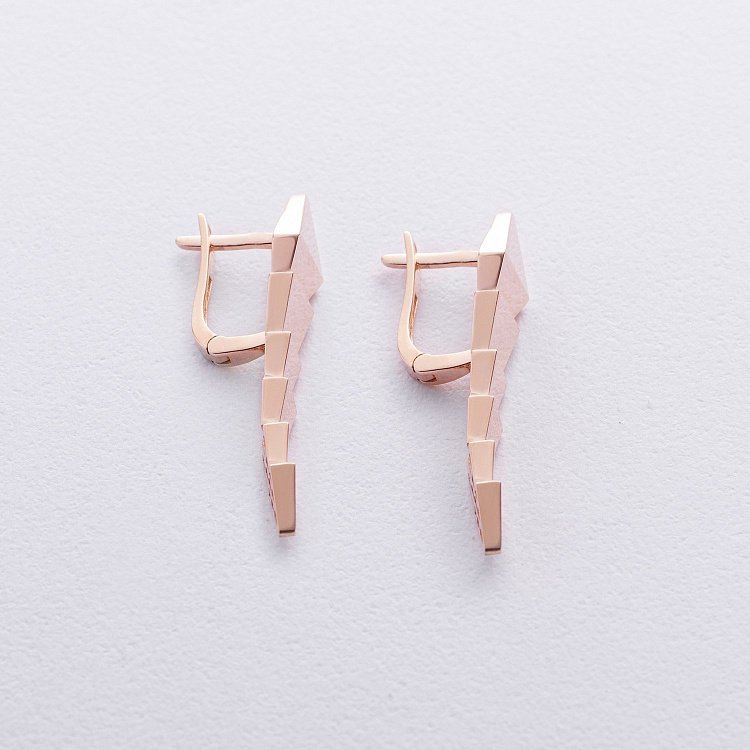 Серьги "Змеи" в красном золоте с08644 от ювелирного магазина Оникс - 2