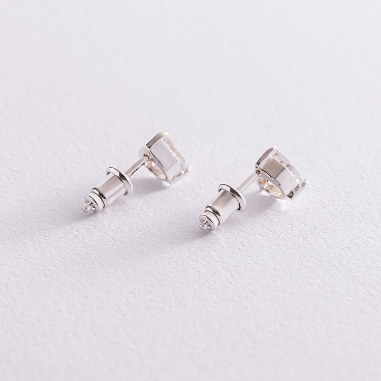 Серебряные серьги - пусеты "Треугольники" (фианит) 12659 от ювелирного магазина Оникс - 5