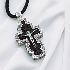 Чоловічий православний хрест з ебенового дерева і срібла (на шнурі) эбен от ювелирного магазина Оникс - 7