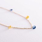 Золотой браслет "Украинка" (синие и желтые фианиты) б05116 от ювелирного магазина Оникс - 3