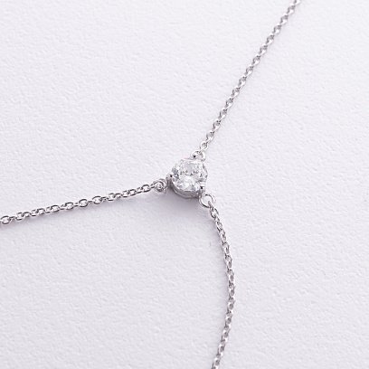 Срібне кольє з фіанітами 181096 №6