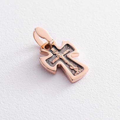 Православный золотой крест "Спаси и сохрани" п02889