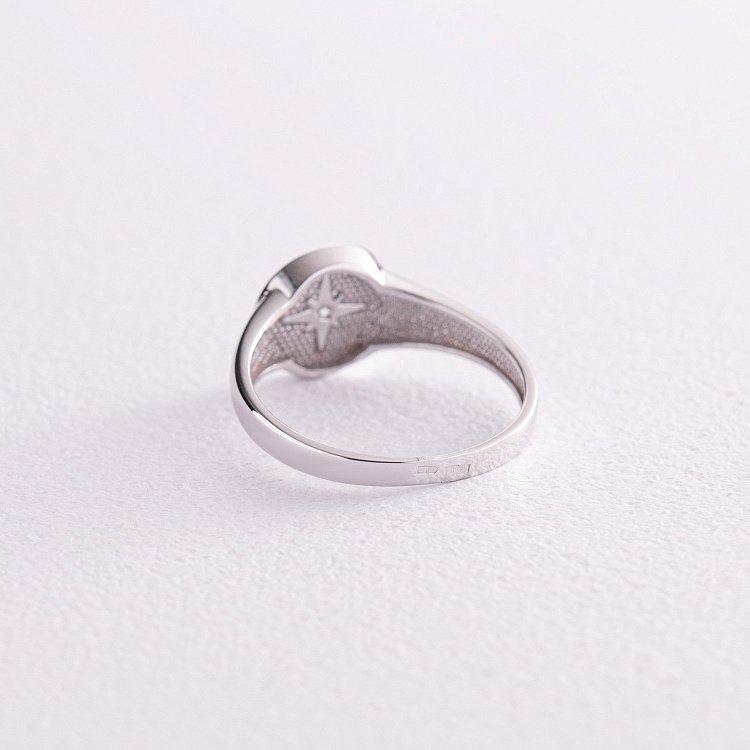 Каблучка "Полярна зірка" у білому золоті к07123 від ювелірного магазину Онікс - 4