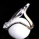 Женское кольцо из белого и желтого  золота с фианитами к02419 от ювелирного магазина Оникс - 1