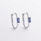 Срібні сережки з синтетичними сапфірами 2614/1р-HSPH от ювелирного магазина Оникс
