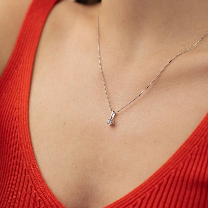 ﻿Золотий кулон з фіанітом п02854 №2