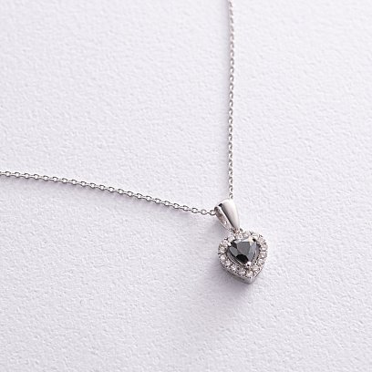 Золотое колье "Сердечко" с бриллиантами колб0097di