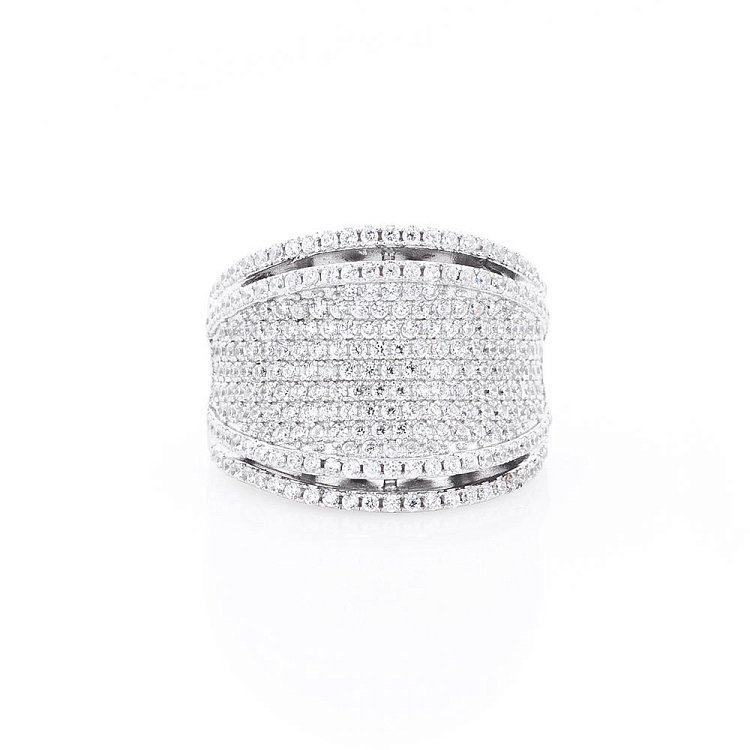 Серебряное кольцо с фианитами 111550 от ювелирного магазина Оникс - 3