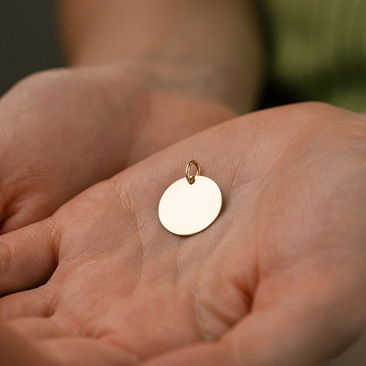 Кулон для гравіювання в жовтому золоті (17 мм) п03435 від ювелірного магазину Онікс - 3