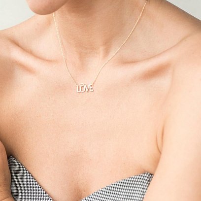 Золотое колье "Love" кол01214 №4