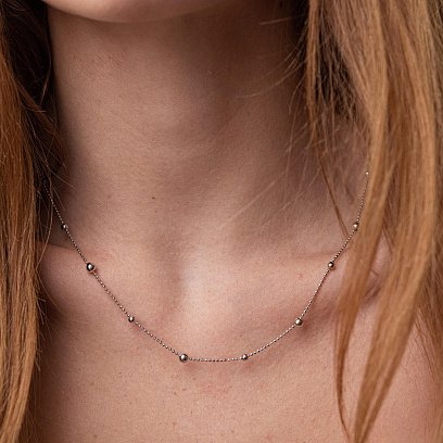 Кольє "Шарики" у білому золоті кол02126 №4