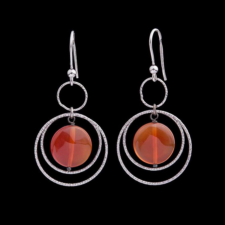 Сережки з сердоліком 0181000S - 1 Сережки з сердоліком 0181000S від ювелірного магазину Онікс - 1