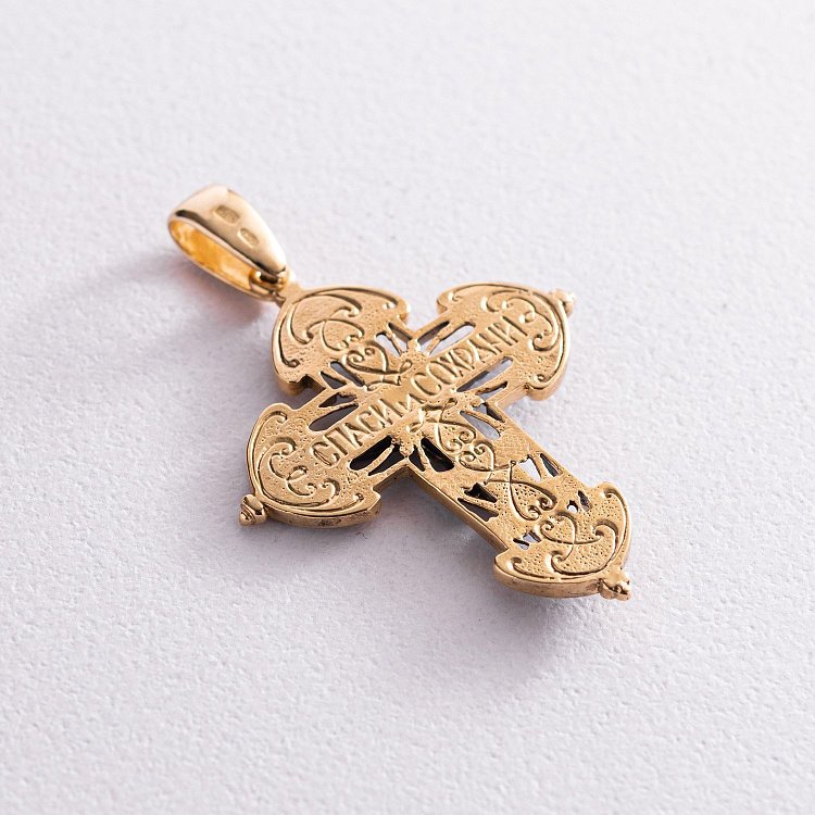 Срібний хрест "Розп'яття. Спаси та Збережи" 132469 від ювелірного магазину Онікс - 1