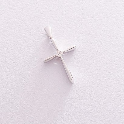 Золотой крестик (бриллиант) пб0189ri