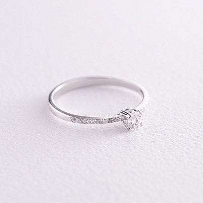 Заручальна золота каблучка з діамантами 228031121 №5