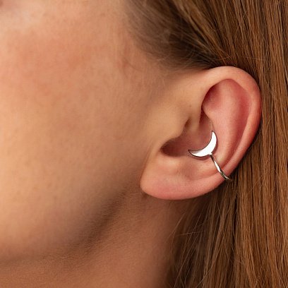 Сережка - каффа "Місяць" в сріблі 122901