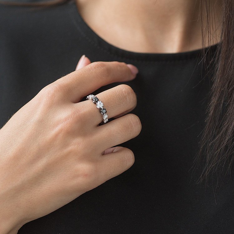 Золотое кольцо с бриллиантами кб0257ar от ювелирного магазина Оникс - 7